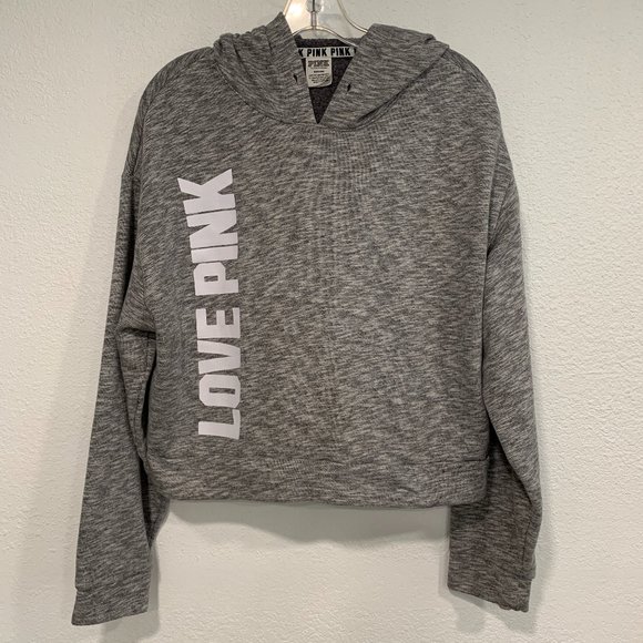 Victoria's Secret Tops - Victorias Secret Crop Pullover Hoodie Sweatshirt